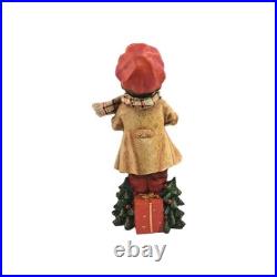 Set Of 2 Cracker Barrel Plaid Tidings Christmas Carolers Boy And Girl Figures