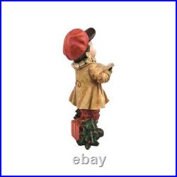 Set Of 2 Cracker Barrel Plaid Tidings Christmas Carolers Boy And Girl Figures