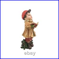 Set Of 2 Cracker Barrel Plaid Tidings Christmas Carolers Boy And Girl Figures