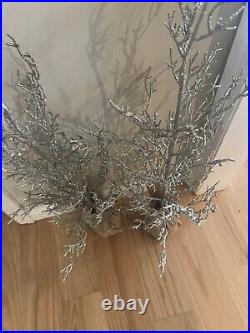 Set Of 2 Pottery Barn silver Sparkle Birch Trees 36