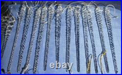 Set Of 36 Blown Glass Icicle & Crystal Prism Ornaments For Christmas Decorating
