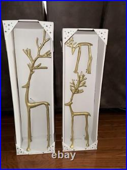 Set Of 3 Merry Moments Sculpted Gold Reindeer Aldi (Pottery Barn dupe) TikTok