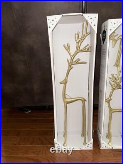 Set Of 3 Merry Moments Sculpted Gold Reindeer Aldi (Pottery Barn dupe) TikTok