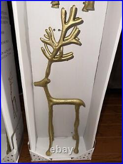 Set Of 3 Merry Moments Sculpted Gold Reindeer Aldi (Pottery Barn dupe) TikTok