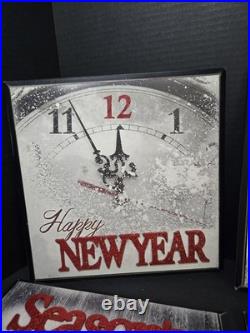 Set Of 4 Christmas Wall Picture Frames Merry Christmas, Happy New Year, Holidays