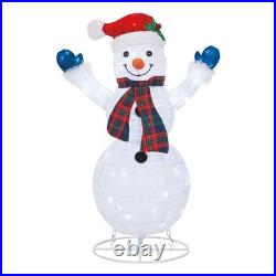 Set Of 4 Led Snowman Family Indoor/outdoor 1739950 New In Open Box