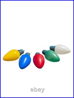 Set Of 5 13in LED Jumbo Blow Mold Plastic Christmas LED Bulb Battery Operated Set Of 5 13in LED Jumbo Blow Mold Plastic Christmas LED Bulb Battery Operated