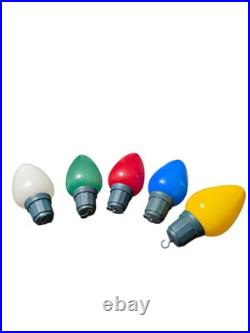 Set Of 5 13in LED Jumbo Blow Mold Plastic Christmas LED Bulb Battery Operated Set Of 5 13in LED Jumbo Blow Mold Plastic Christmas LED Bulb Battery Operated