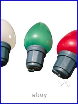 Set Of 5 13in LED Jumbo Blow Mold Plastic Christmas LED Bulb Battery Operated Set Of 5 13in LED Jumbo Blow Mold Plastic Christmas LED Bulb Battery Operated