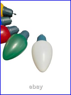 Set Of 5 13in LED Jumbo Blow Mold Plastic Christmas LED Bulb Battery Operated Set Of 5 13in LED Jumbo Blow Mold Plastic Christmas LED Bulb Battery Operated