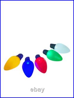 Set Of 5 13in LED Jumbo Blow Mold Plastic Christmas LED Bulb Battery Operated Set Of 5 13in LED Jumbo Blow Mold Plastic Christmas LED Bulb Battery Operated