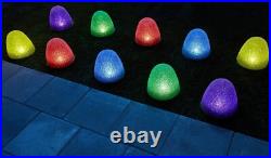 Set of 10 8 Tall Sugar Coated LED Gumdrop Christmas Pathway Lights Electric Set of 10 8 Tall Sugar Coated LED Gumdrop Christmas Pathway Lights Electric
