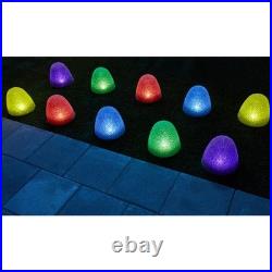 Set of 10-8 Tall Sugar Coated LED Gumdrop Christmas Pathway Lights Electric