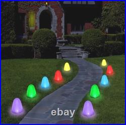 Set of 10 8 Tall Sugar Coated LED Gumdrop Christmas Pathway Lights Electric Set of 10 8 Tall Sugar Coated LED Gumdrop Christmas Pathway Lights Electric
