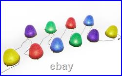 Set of 10-8 Tall Sugar Coated LED Gumdrop Christmas Pathway Lights Electric