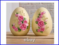 Set of 2 Chocolate Flower Embossed Eggs by Valerie