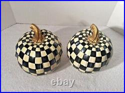 Set of 2 Mackenzie Childs 8 Tall COURTLY CHECK PUMPKIN-SMALL