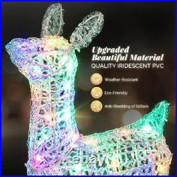 Set of 3 Christmas Multicolor Reindeer Family Lighted Deer for In/Outdoor Decor Set of 3 Christmas Multicolor Reindeer Family Lighted Deer for In/Outdoor Decor