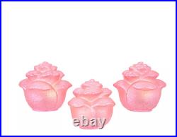 Set of 3 Illuminated Mercury Glass Roses by Valerie