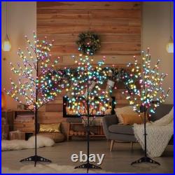 Set of 3 LED Cherry Blossom Trees, 4FT 5FT and 6FT Lighted Artificial Trees M Set of 3 LED Cherry Blossom Trees, 4FT 5FT and 6FT Lighted Artificial Trees M
