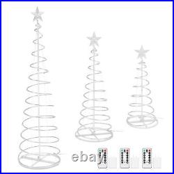 Set of 3 LED Spiral Tree Light Kit 6 Ft 4 Ft 3 Ft USB Christmas Decor Warm White