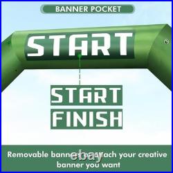 Sewinfla 20ft Inflatable Arch Dark Green with Start Finish Line Banners Blower