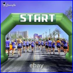 Sewinfla 20ft Inflatable Arch Dark Green with Start Finish Line Banners Blower