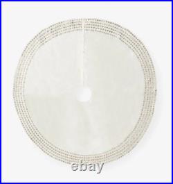 Sferra Lucido Ivory Velvet Christmas Tree Skirt Gold Diamond Embroidery 60 NEW