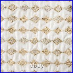 Sferra Lucido Ivory Velvet Christmas Tree Skirt Gold Diamond Embroidery 60 NEW