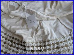 Sferra Lucido Ivory Velvet Christmas Tree Skirt Gold Diamond Embroidery 60 NEW