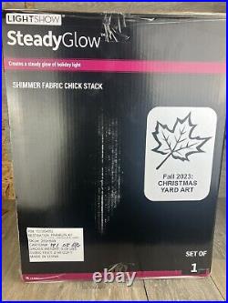 Shimmer Fabric Chick Stack Christmas Gemmy Light show Steady Glow Outdoor