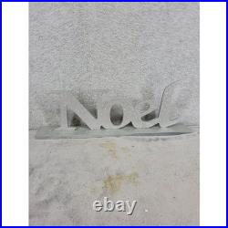 Silver Glitter Noel Christmas Tabletop Decor Wood Sign Stand Up Holiday Accent