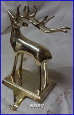 Silver Plated Christmas Mantel Hook Stocking Holder Hangers Heavy REINDEER