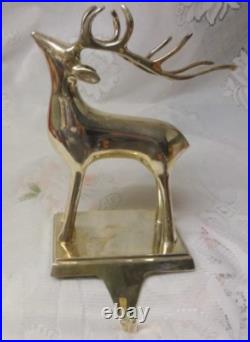 Silver Plated Christmas Mantel Hook Stocking Holder Hangers Heavy REINDEER