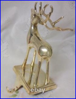 Silver Plated Christmas Mantel Hook Stocking Holder Hangers Heavy REINDEER