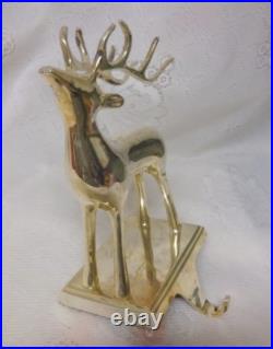 Silver Plated Christmas Mantel Hook Stocking Holder Hangers Heavy REINDEER