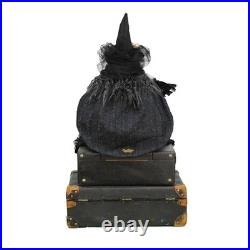 Sitting Witch Halloween Figurine Shelf Sitter Broom Raven Bird Karen Didion