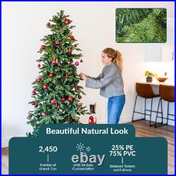 Slim and Stately Indoor Unlit Artificial Christmas Tree 7 ft by Sunnydaze