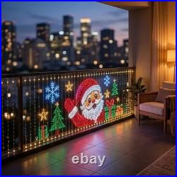Smart LED Curtain Lights App-Controlled Outdoor Christmas Balcony Decor