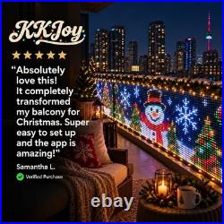 Smart LED Curtain Lights App-Controlled Outdoor Christmas Balcony Decor