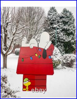 Snoopy Doghouse Hand Painted Yard Art Christmas Outdoor or Indoor
