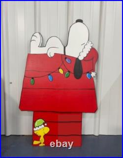 Snoopy Doghouse Hand Painted Yard Art Christmas Outdoor or Indoor