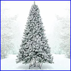 Snowy Splendor 9-Foot Artificial Christmas Tree with Premium Flocked Branches