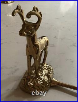Solid Brass Reindeer Stocking Holder Long Arm Vintage Christmas Mantle Heavy 4