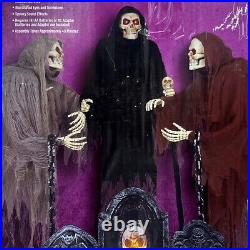 Spirit Halloween Holiday 6 ft. Set of 3 Creepy Animated LED Floating Reapers