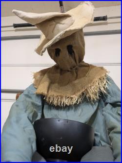 Spirit Halloween Sitting Scarecrow Animatronic Springs Up Horror See Video
