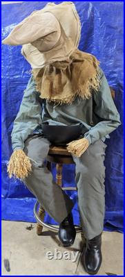 Spirit Halloween Sitting Scarecrow Animatronic Springs Up Horror See Video