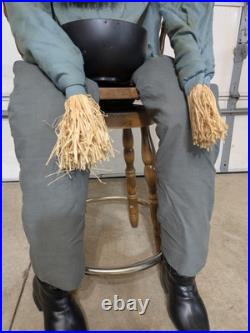 Spirit Halloween Sitting Scarecrow Animatronic Springs Up Horror See Video