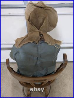 Spirit Halloween Sitting Scarecrow Animatronic Springs Up Horror See Video