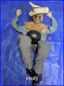 Spirit Halloween Sitting Scarecrow Animatronic Springs Up Horror See Video